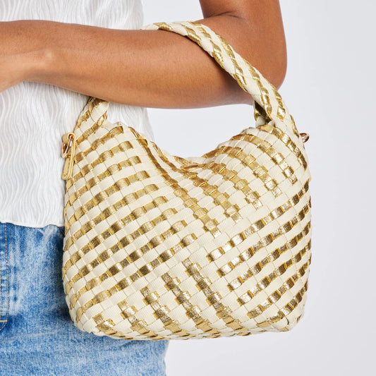Jessamine Woven Mixed Material Crossbody