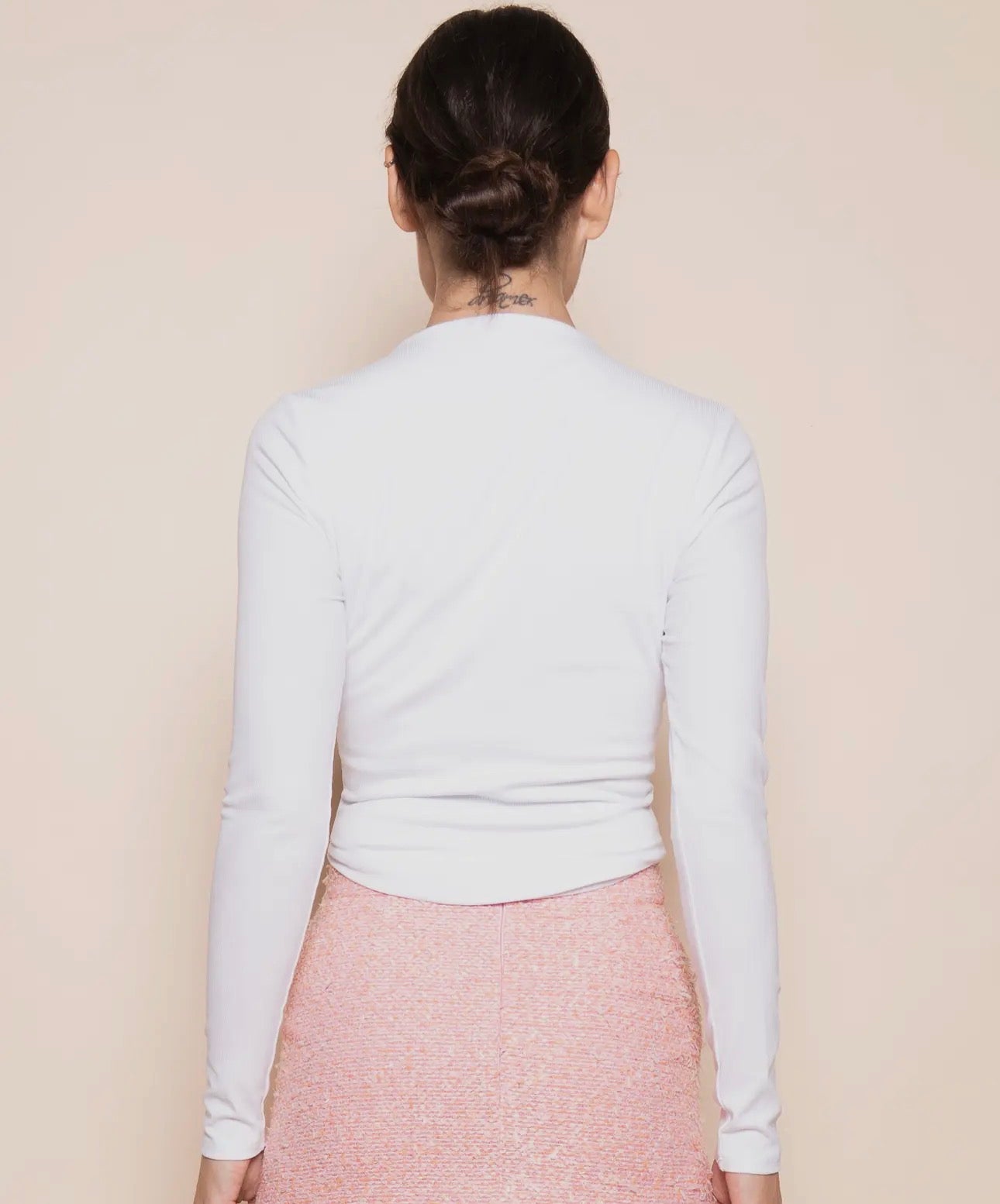 ASYMETRICAL NECK LONG SLEEVE TOP