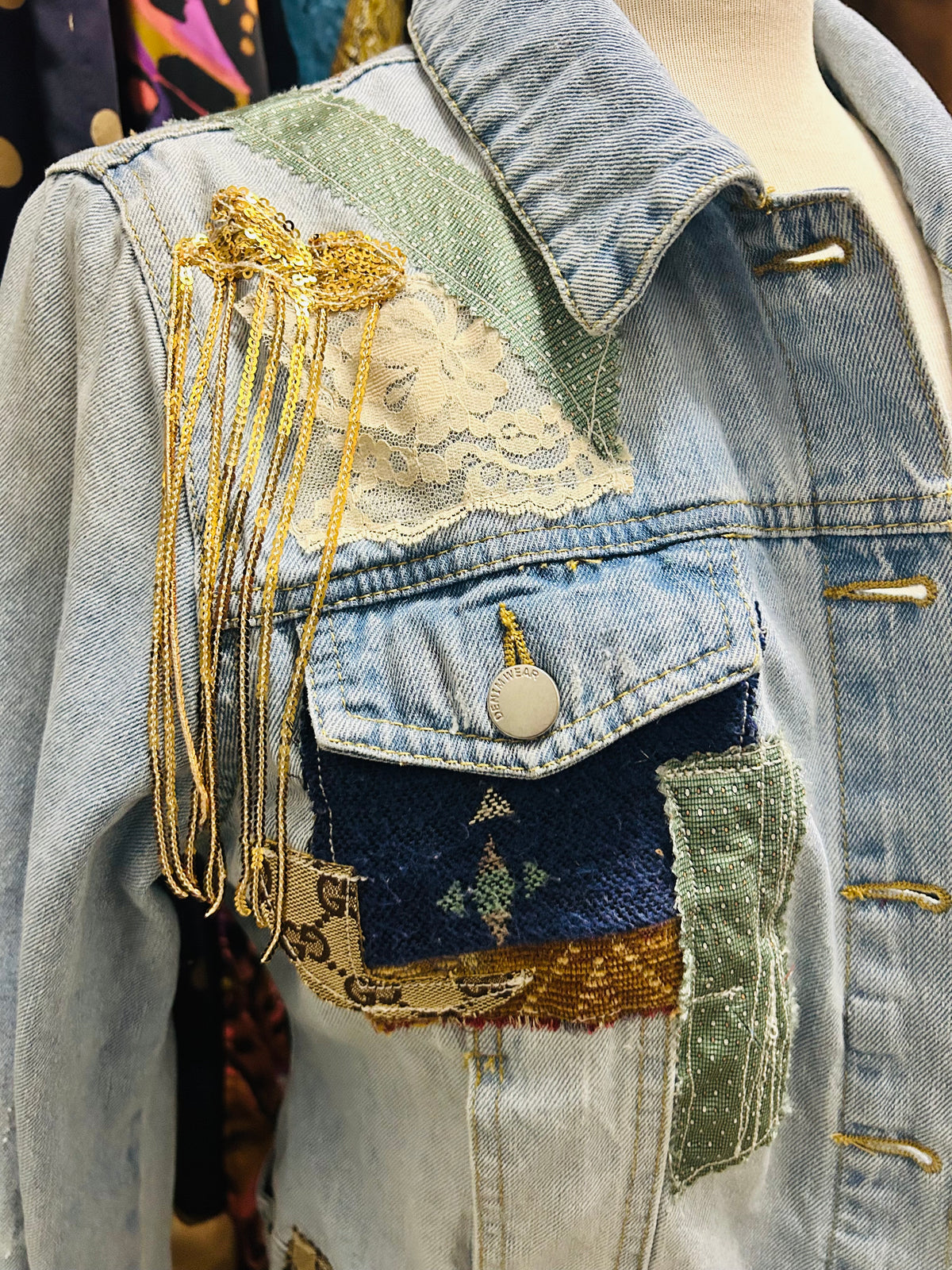 Libby Story “Gilded Starburst” One-of-a-Kind Denim Jacket