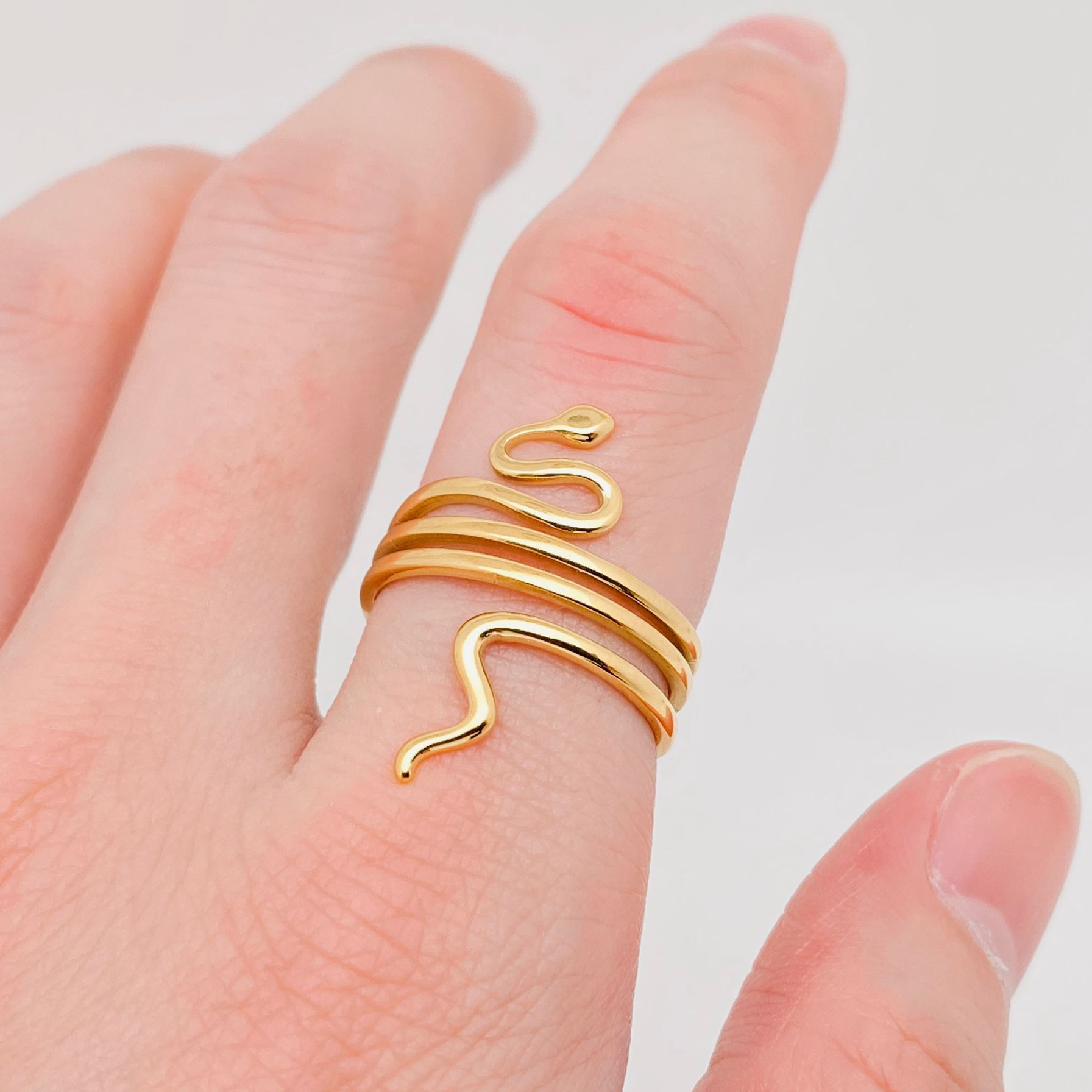 Snake 18K Gold Plated Adjustable Ring
