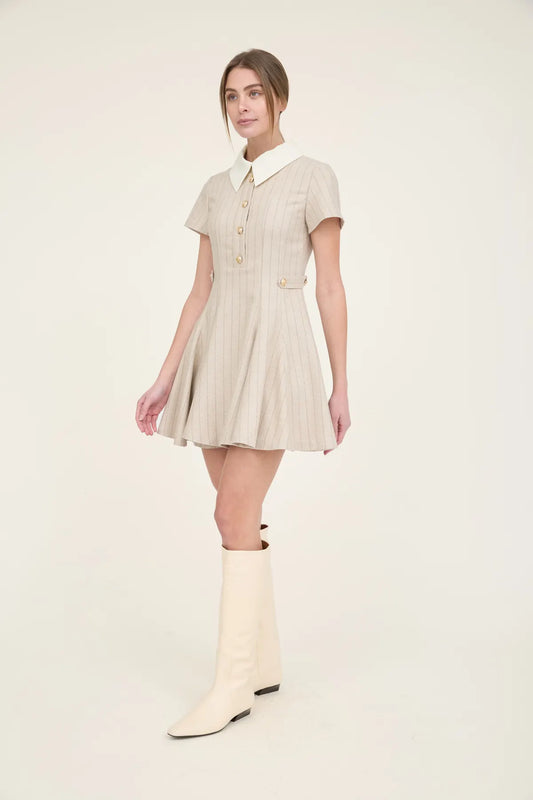 Zoe and Claire Short Sleeve Fit & Flare Shirtdress