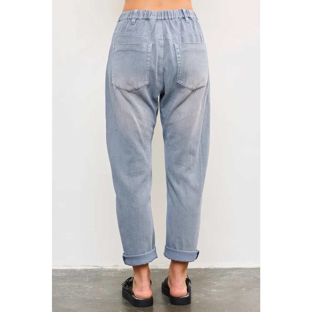 MS FRONT TIE DENIM PANTS