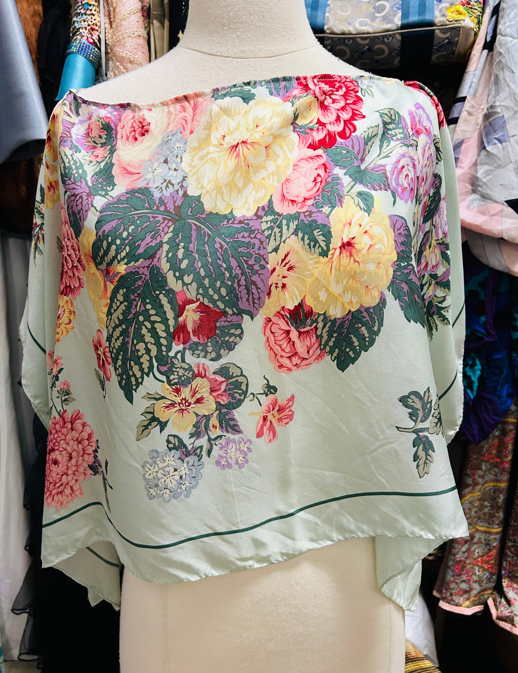 OOAK Vintage Silk Echo Scarf Top