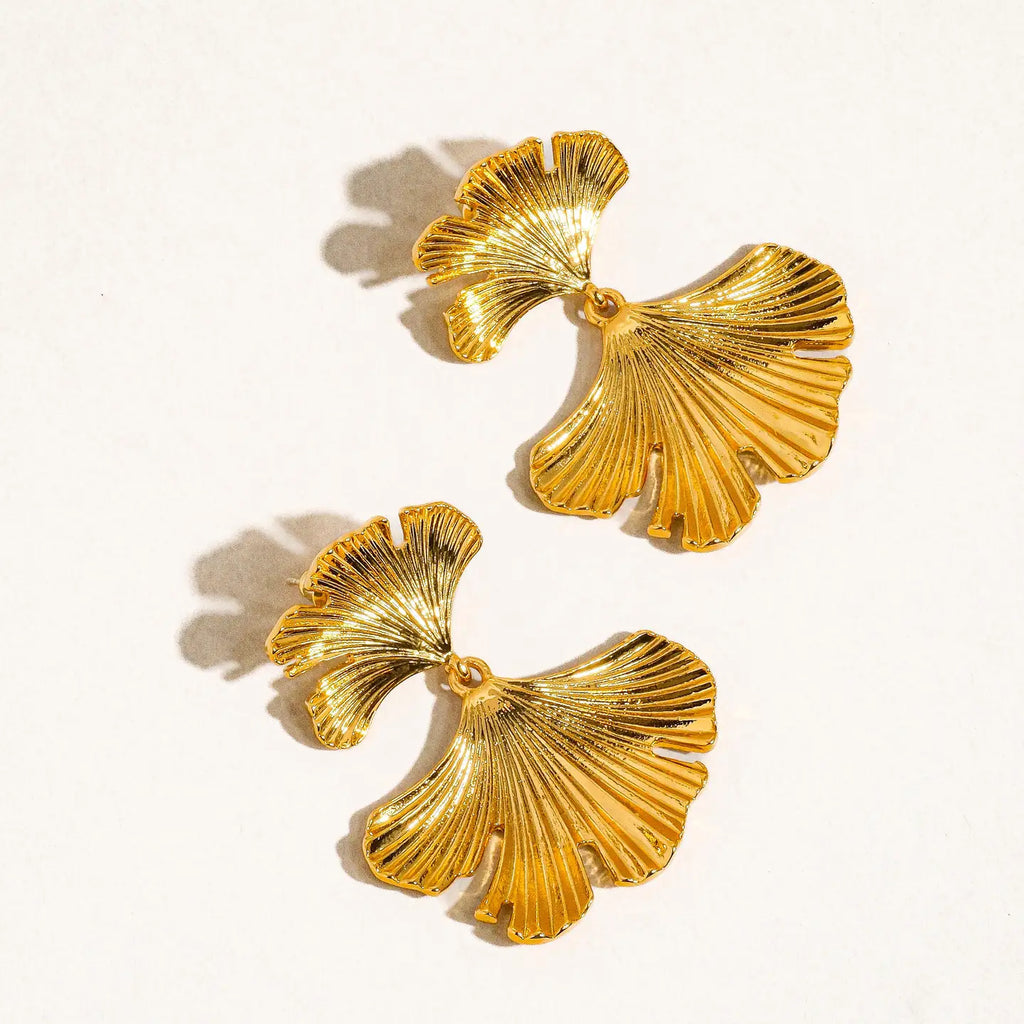 Léonie 18K Gold Floral Statement Earring
