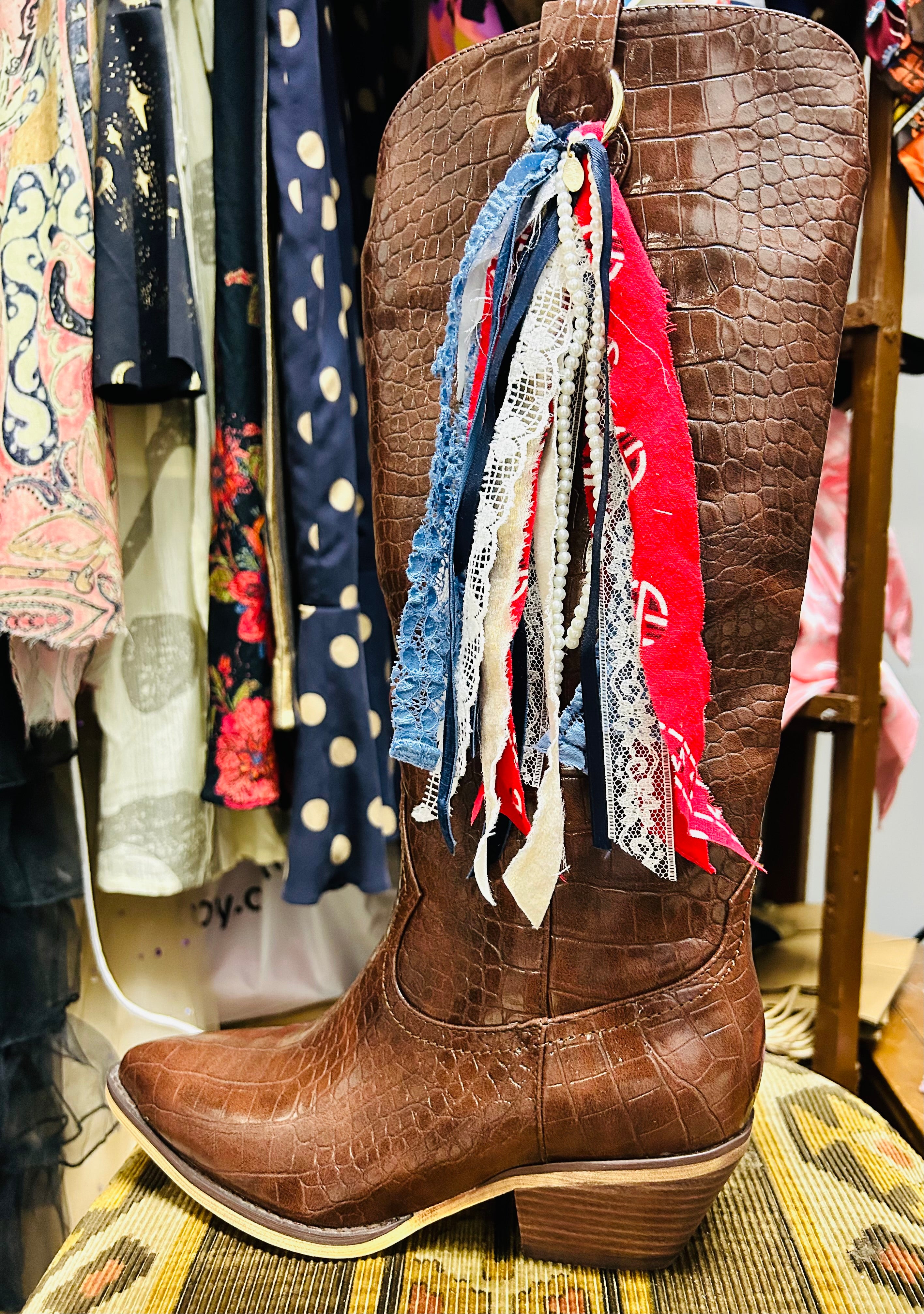Handmade Medium Fabric Boot Charm