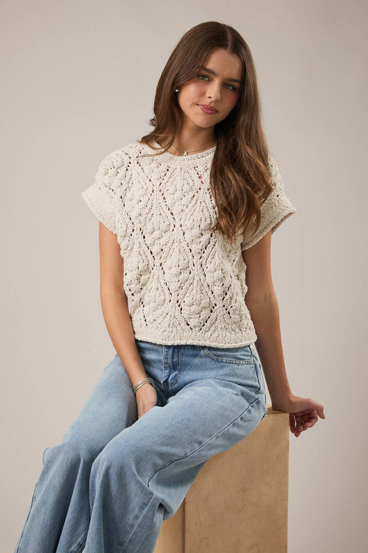 EXTENDED SHOULDER SWEATER TOP