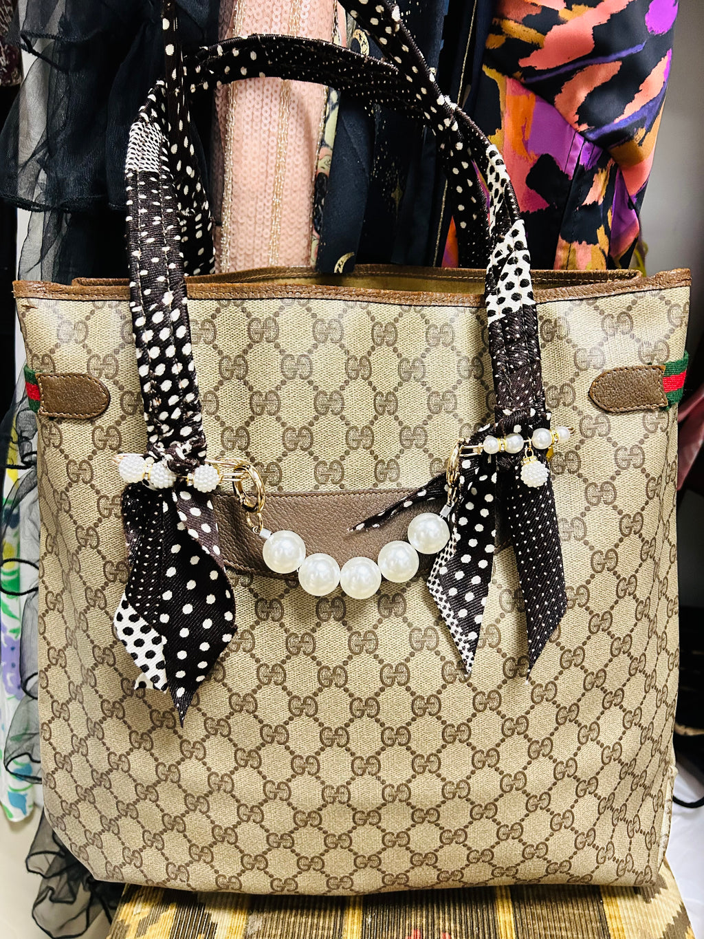 OOAK Authentic Vintage Dotted Handles Gucci Bag