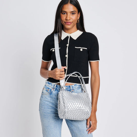 Roxy Woven Double Handle Woven Crossbody