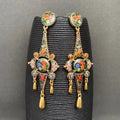 Vintage Flower Print Earrings