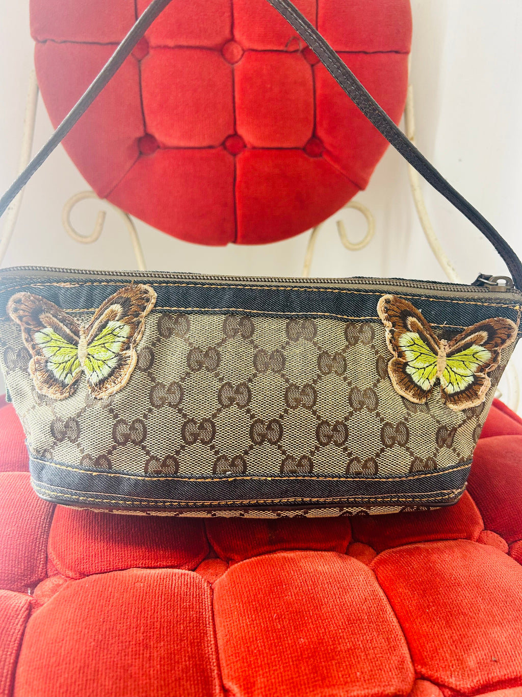 OOAK Vintage Mini Floral Butterfly Shoulder Bag