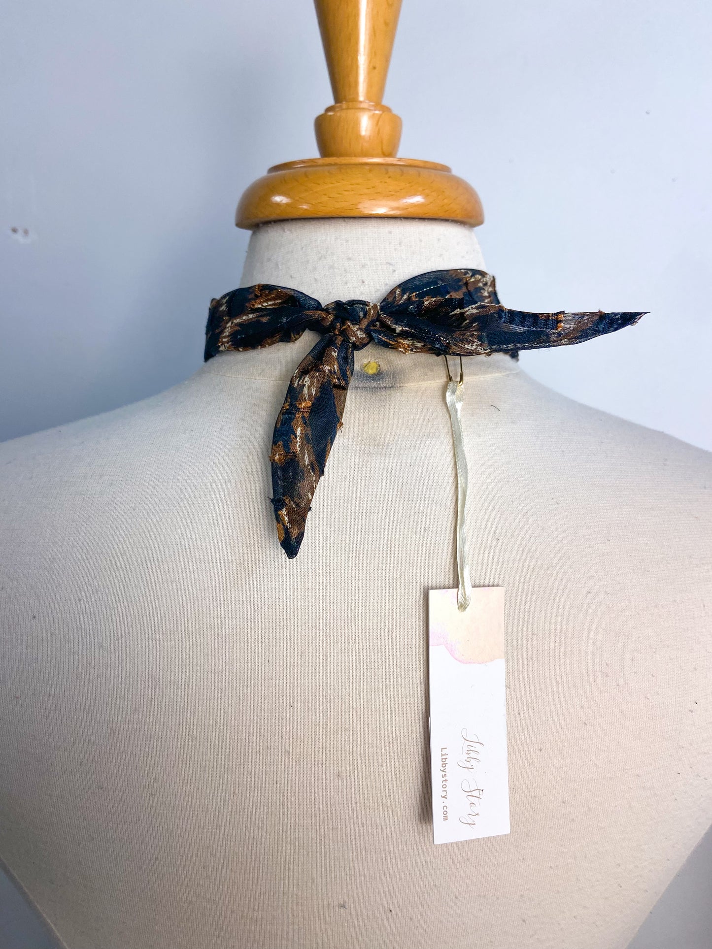 OOAK Leopard Vintage Scarf Necklace