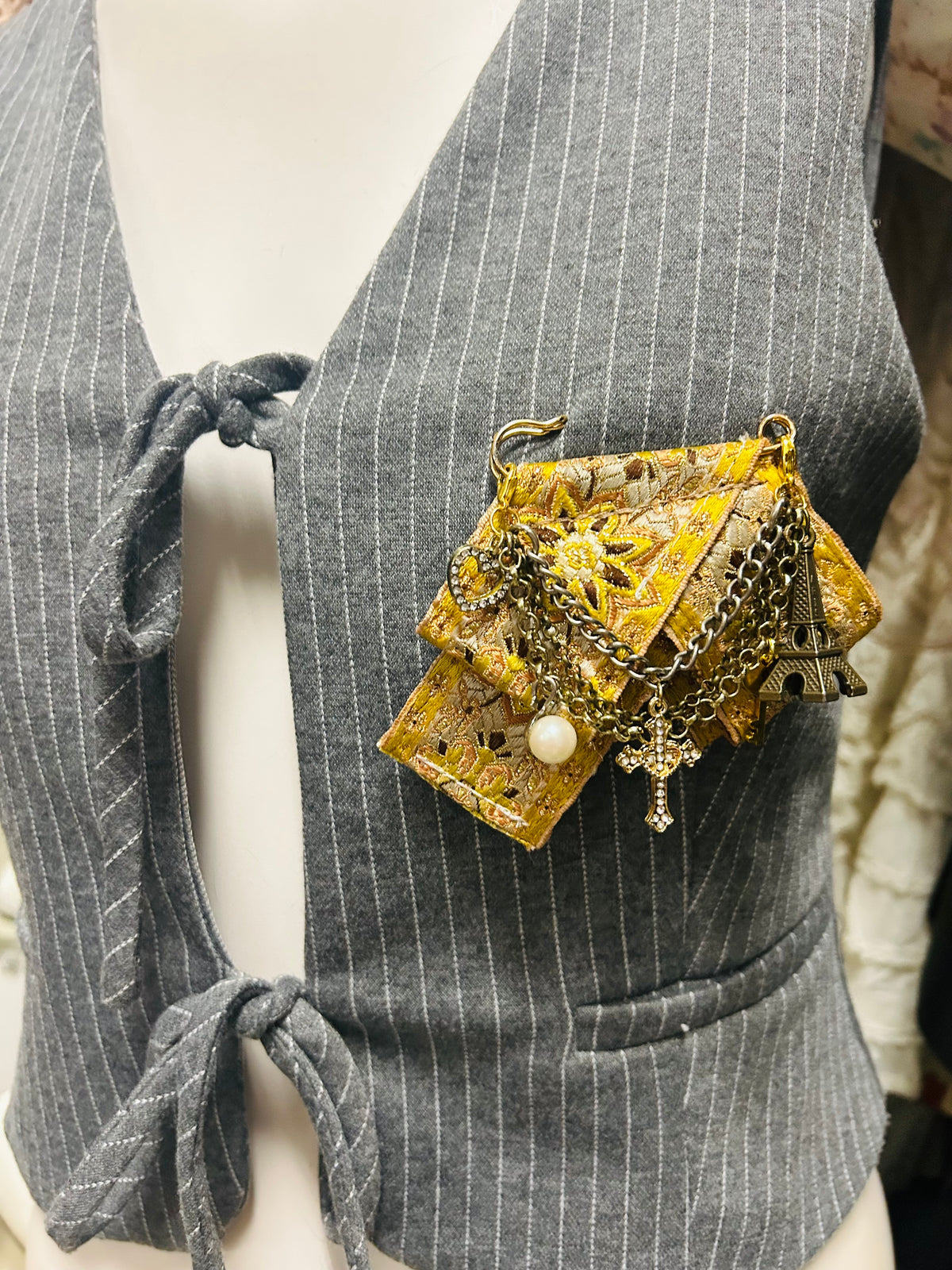 OOAK Sage the Label Broach Vest