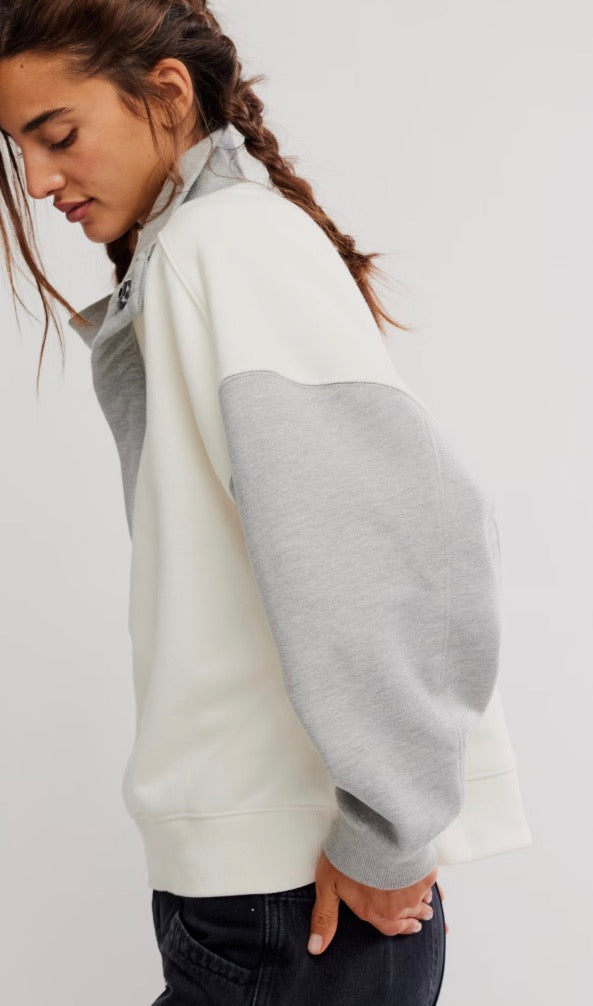 FREE PEOPLE COLORBLOCK TIMELESS PULLOVER