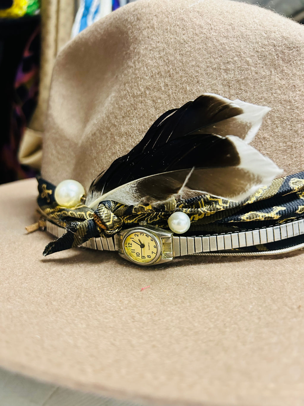 OOAK Tie & Watch Wool Hat