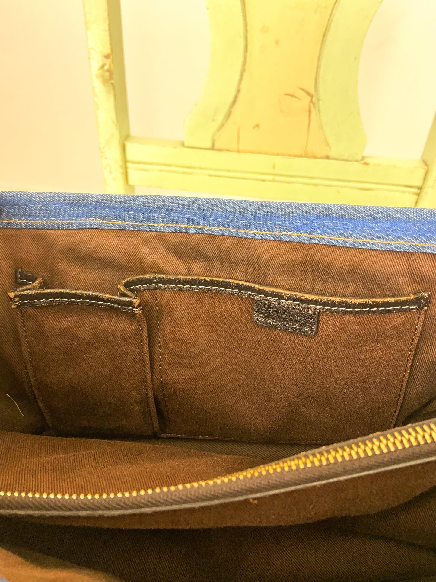 OOAK Vintage Celine Denim Trim Purse