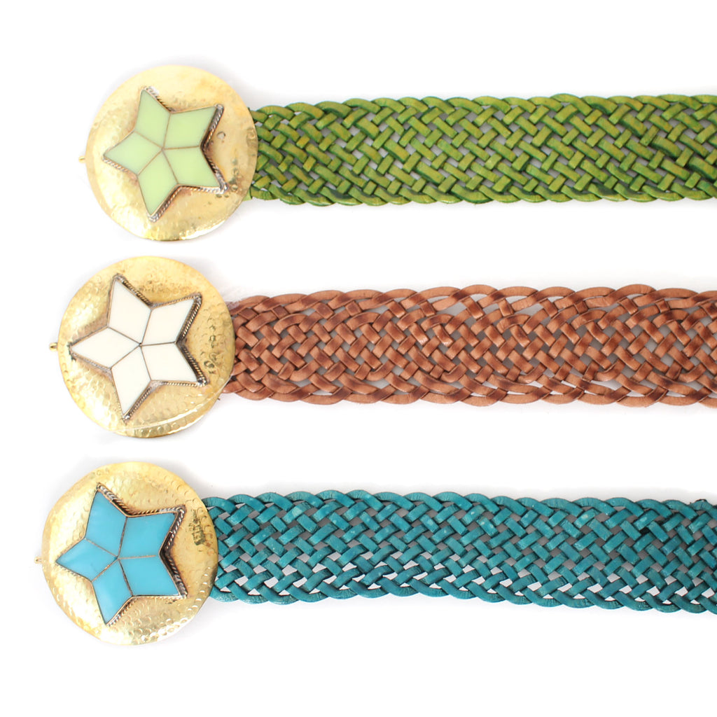Leather Belt with Star Buckle