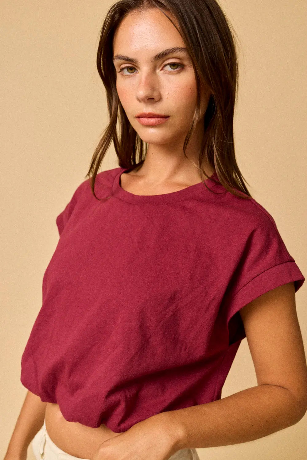 NICKY LOOSE FIT BUBBLE HEM TOP
