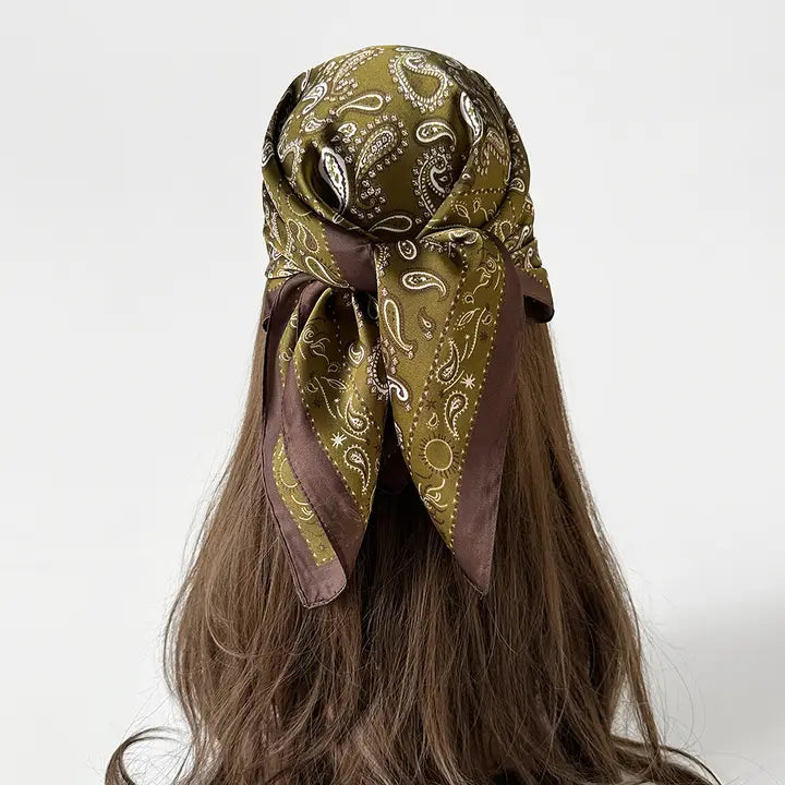 Retro paisley Print Square Scarf