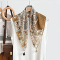 Vintage Paisley Scarf Dual Tassel Printed Neck Bandana