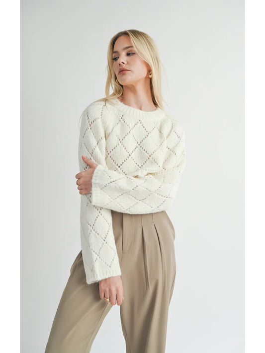 Sage the Label Selena Diamond Pointelle Sweater