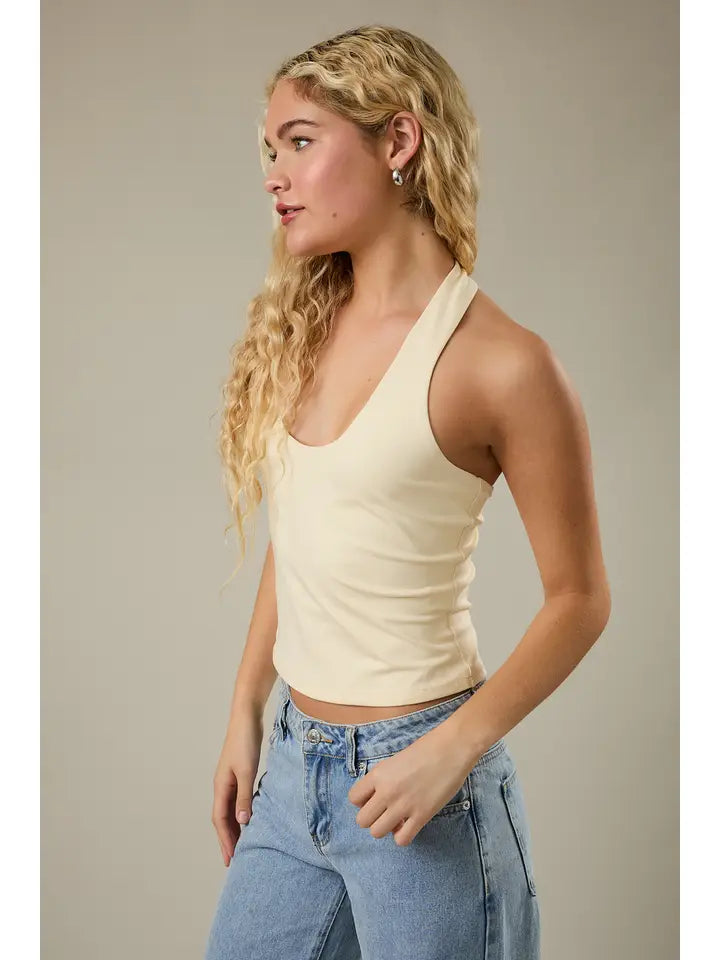 Double Lined Halter Neck Top