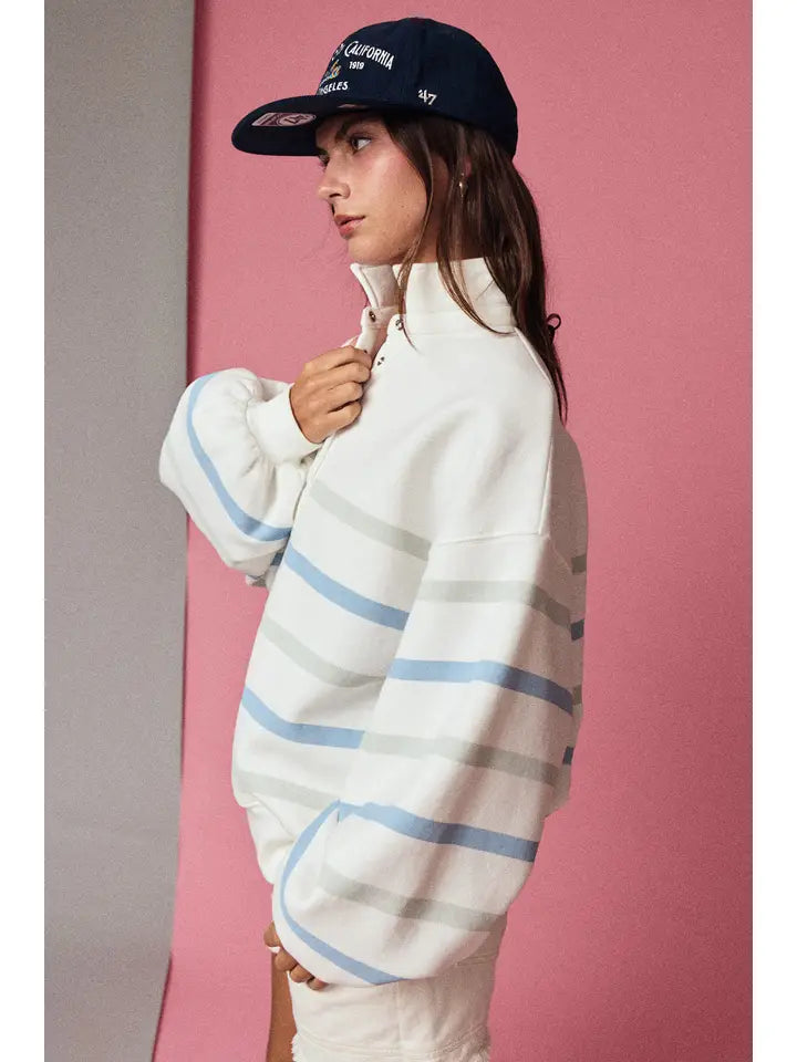 Multi Color Striped Sweater Top