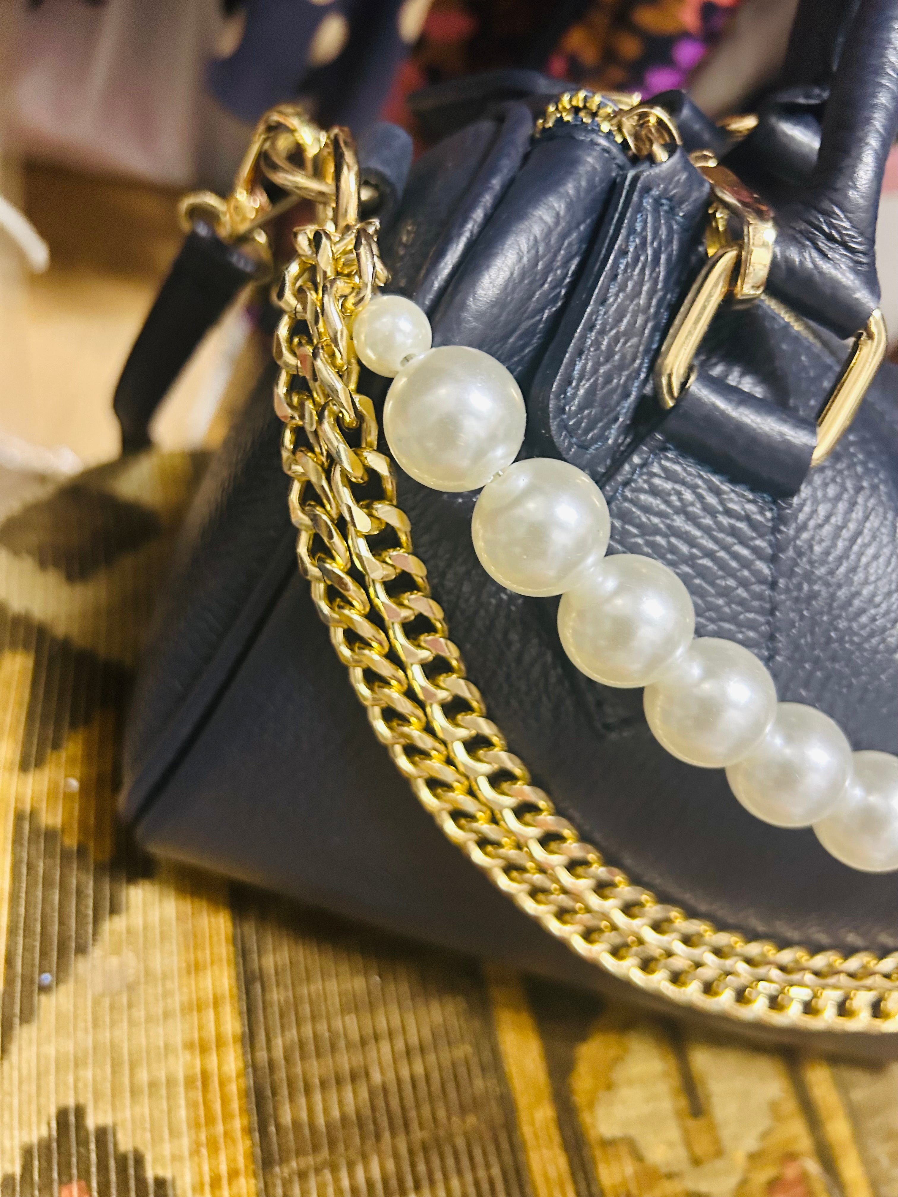 Big Pearl and Chain Bag Chain