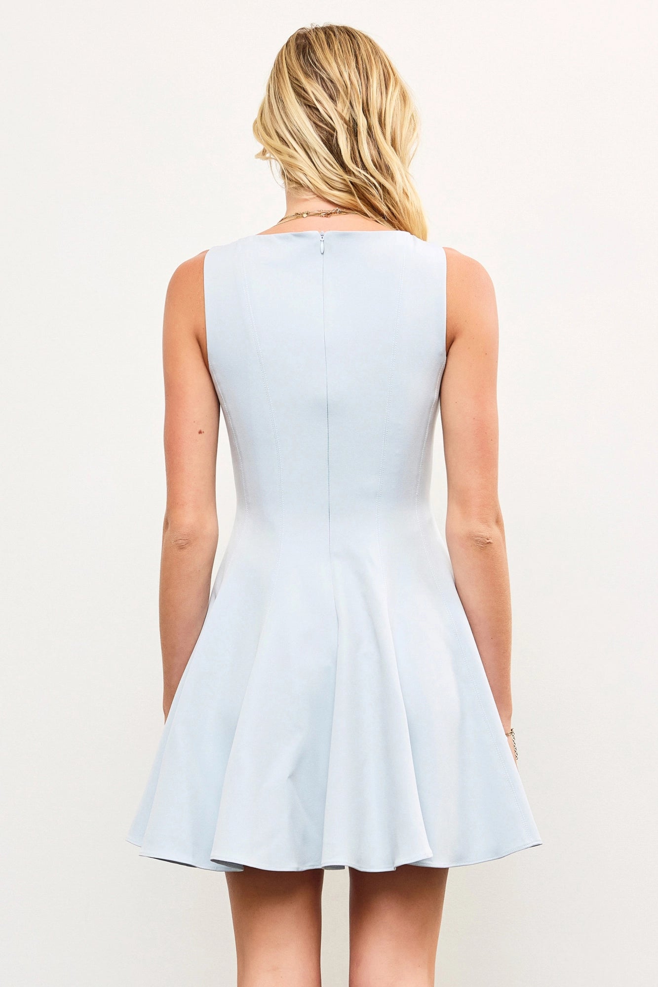 Sleeveless Seam Detail Swing Dress