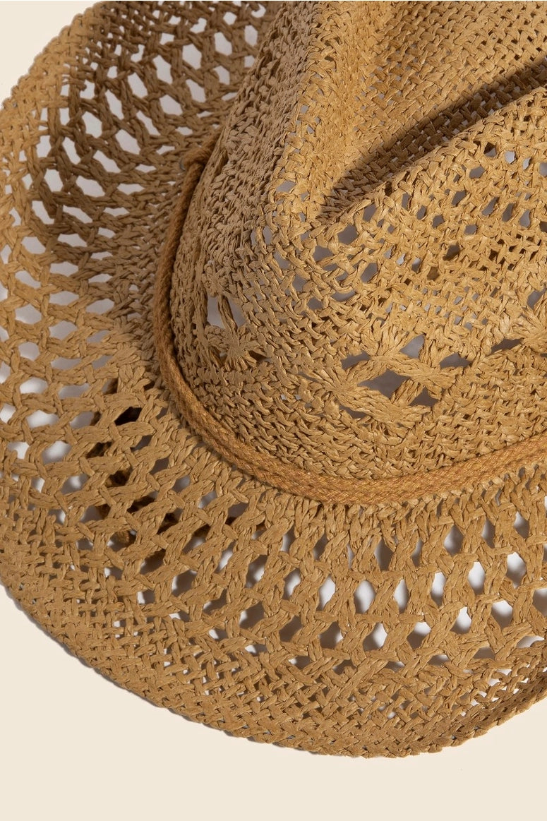 Double Strap Western Straw Hat