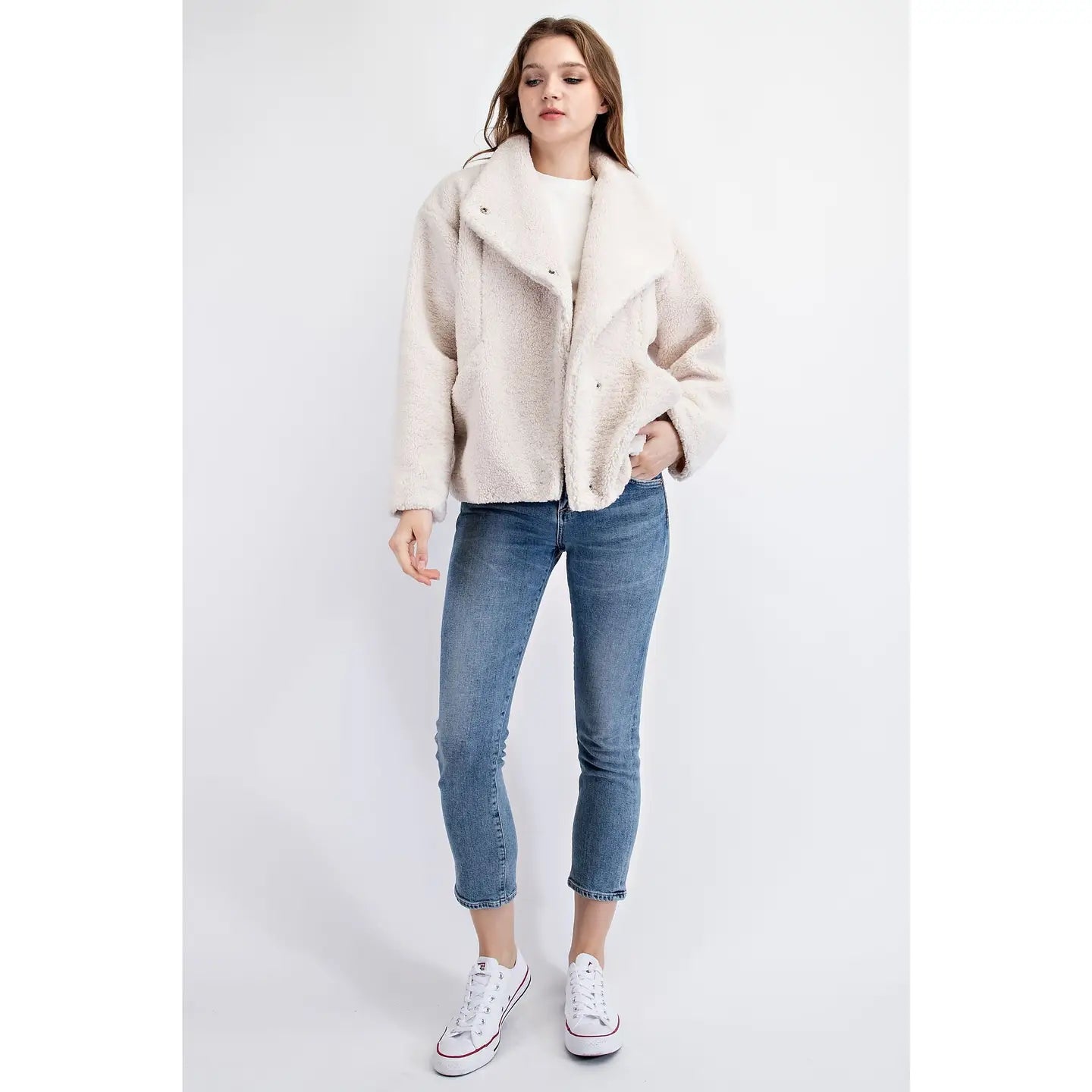 Shearling Jacket with Snap Buttons