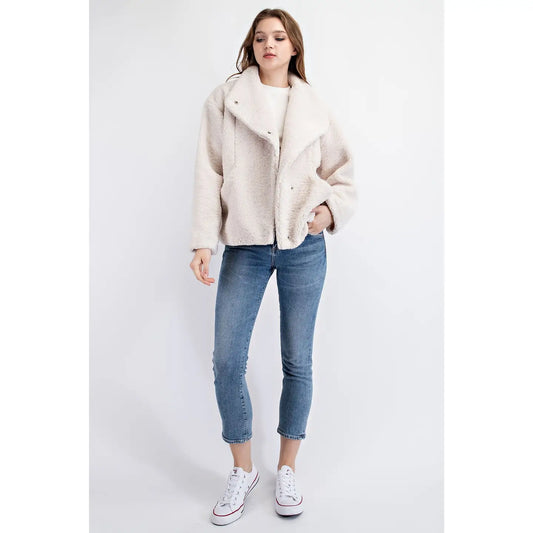 Shearling Jacket with Snap Buttons