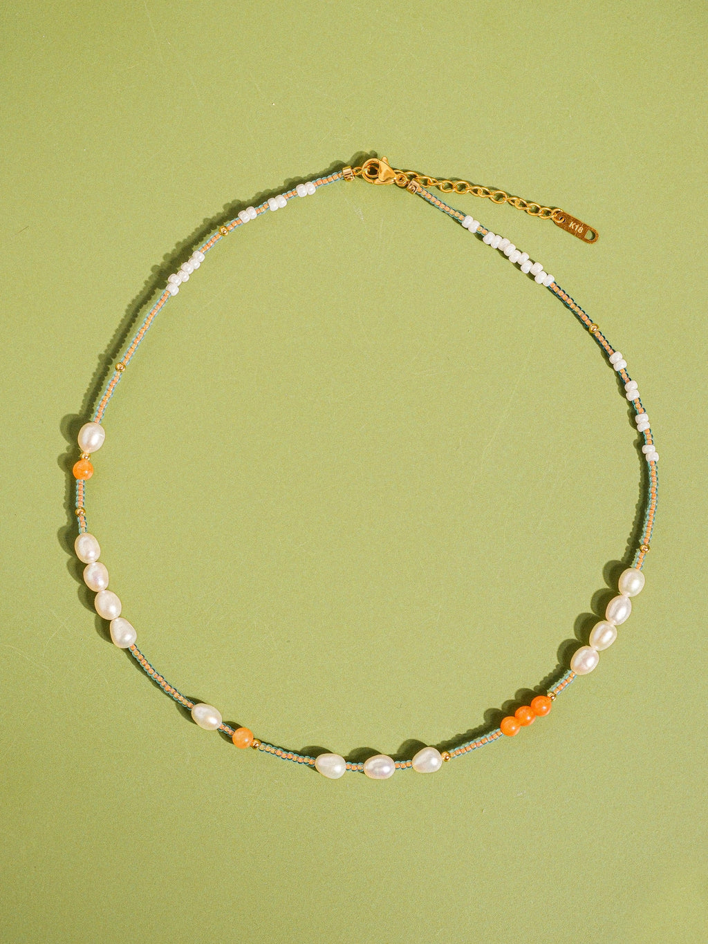 18K Gold Handmade Bohemian Beaded Stack Necklace Odette