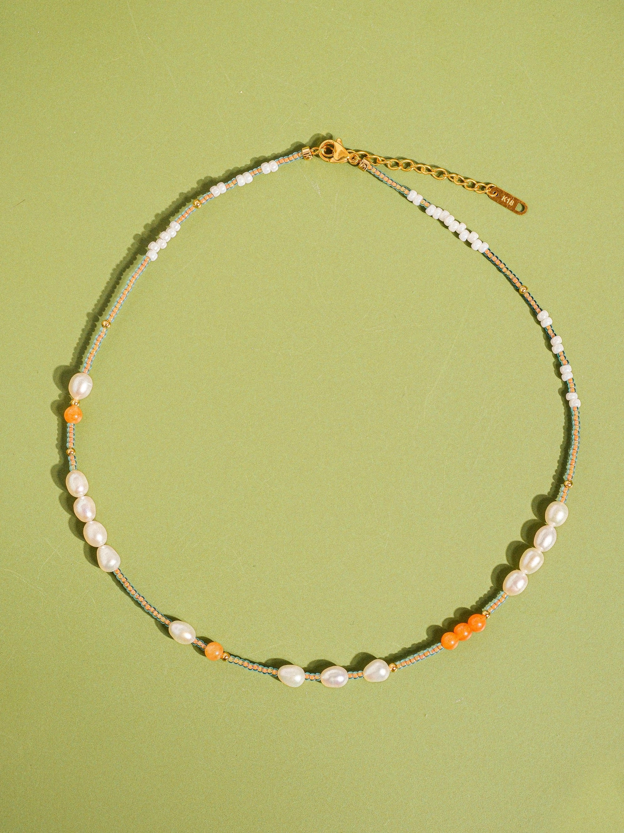 18K Gold Handmade Bohemian Beaded Stack Necklace Odette