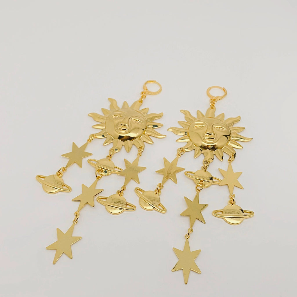 Smiley Sun Star Tassel Earring