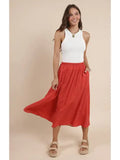 Sadie & Sage Nina Elastic Waist Flowy Midi Skirt