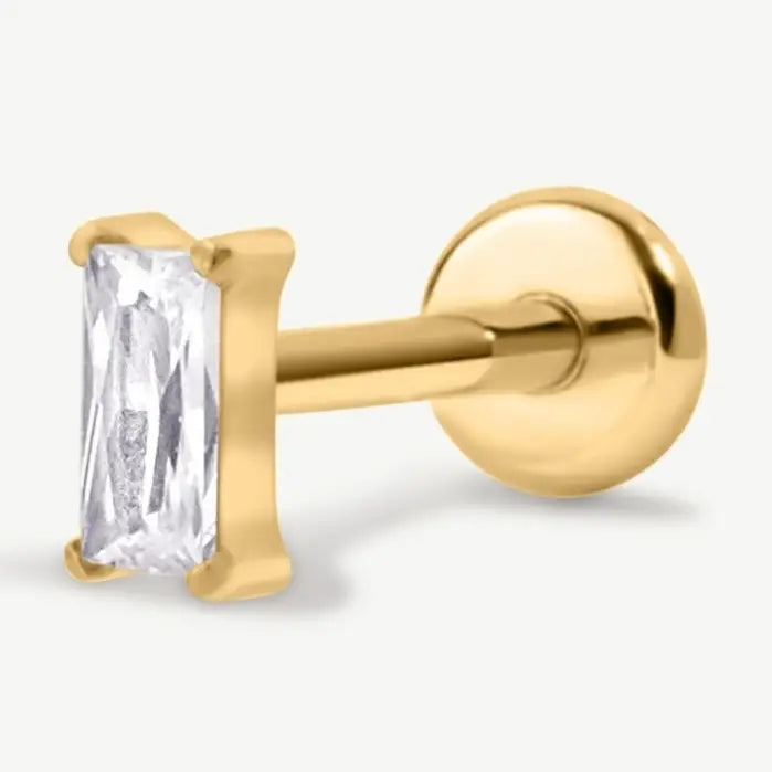 Aiti Baguette Flat Back Stud