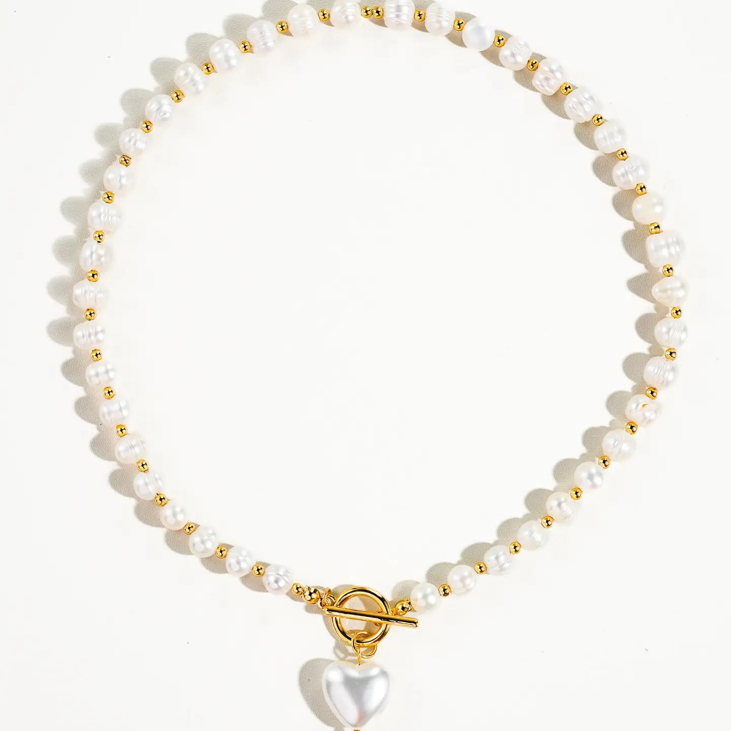 Wren Vintage Natural Pearl Heart Necklace