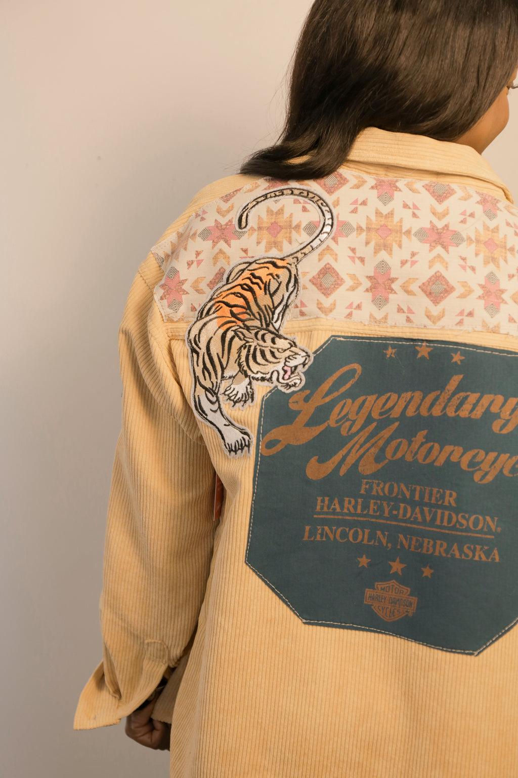 Libby Story OOAK Corduroy Patch Button Down