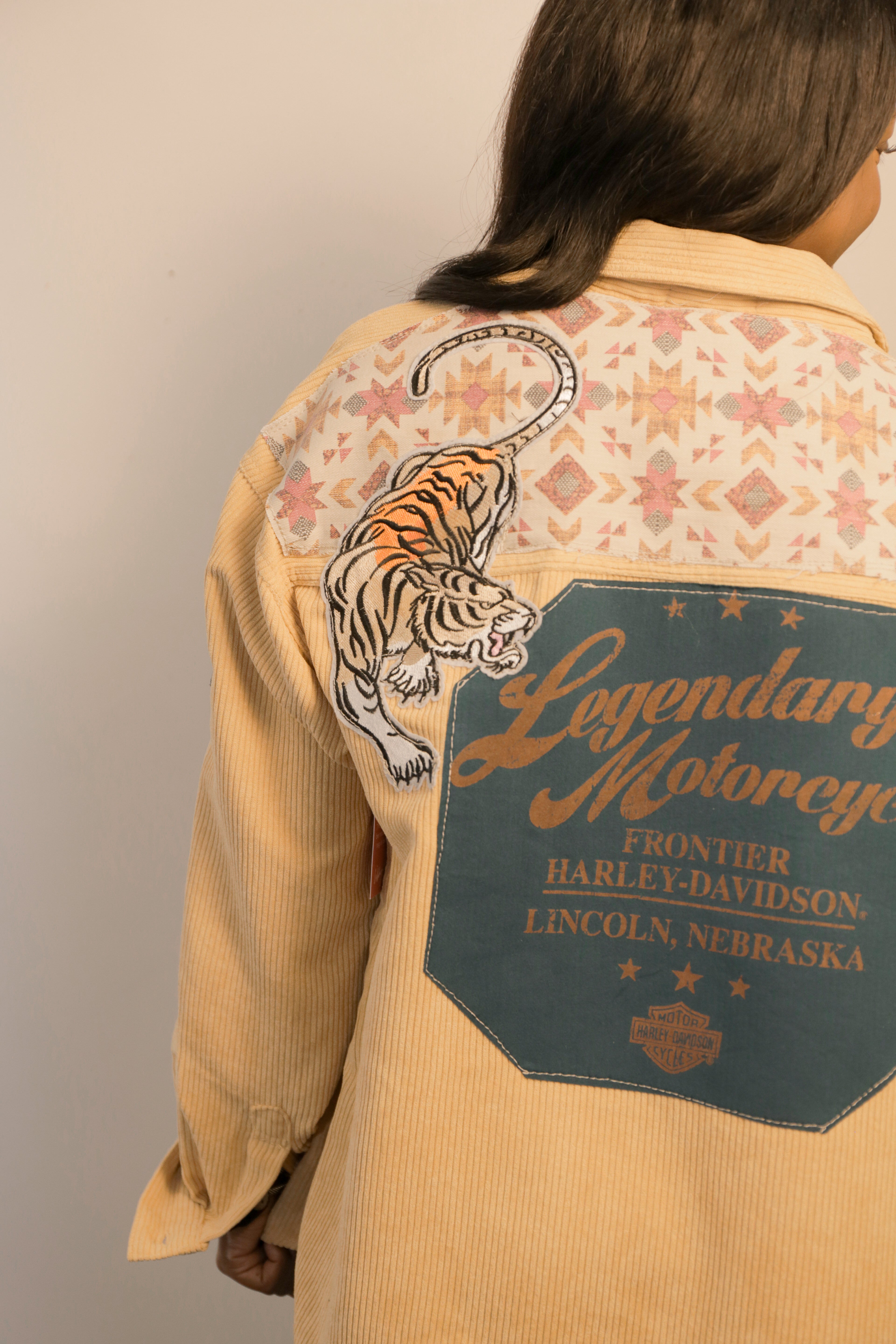 Libby Story OOAK Corduroy Patch Button Down
