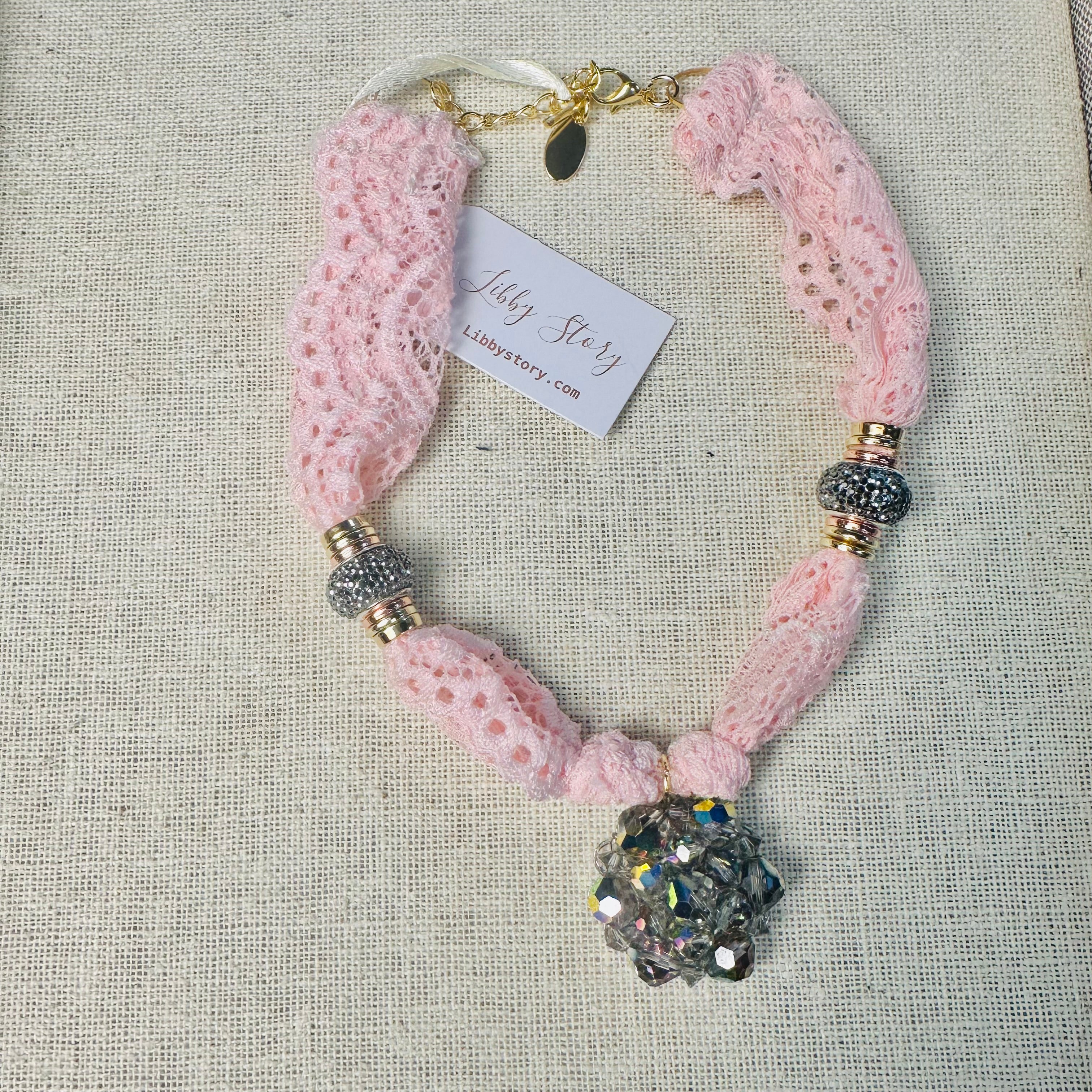 OOAK Crystal Charm Vintage Pendant Necklace
