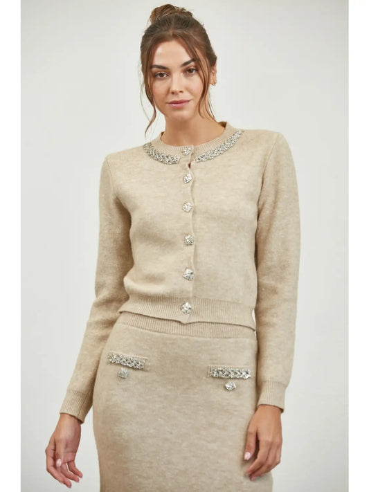 Embellished Sweater Cardigan