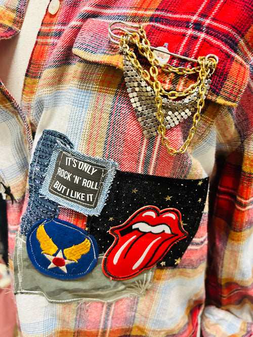 OOAK Rolling Stones Vintage Flannel