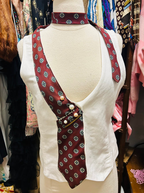 OOAK Tie Scarf Vest
