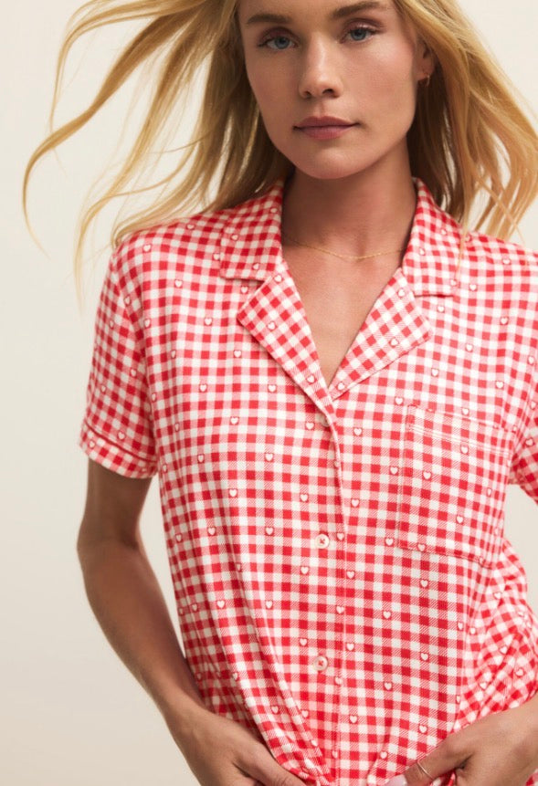 Z Supply Gingham Pj Top