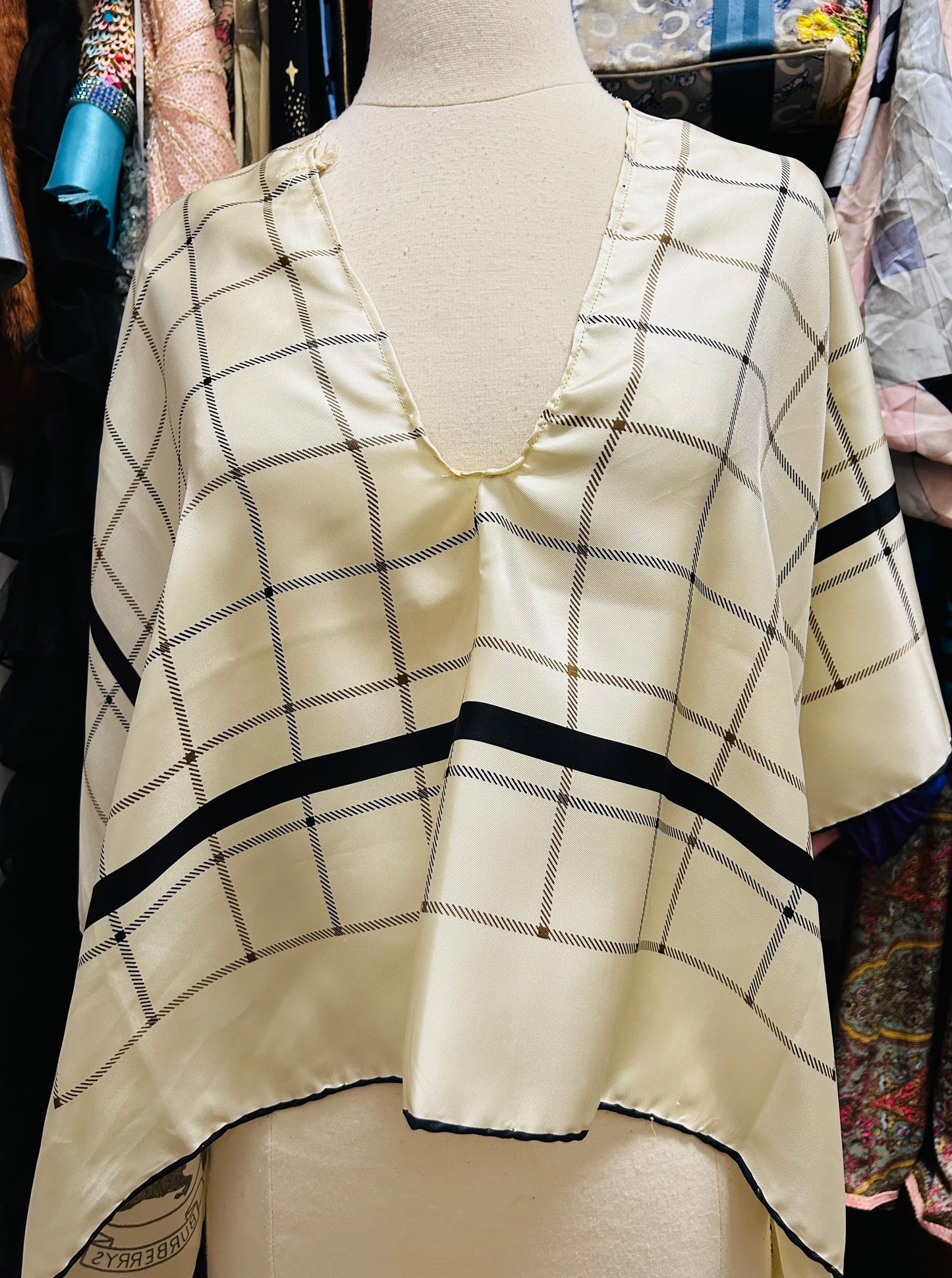 OOAK Vintage Burberry Silk Scarf Top