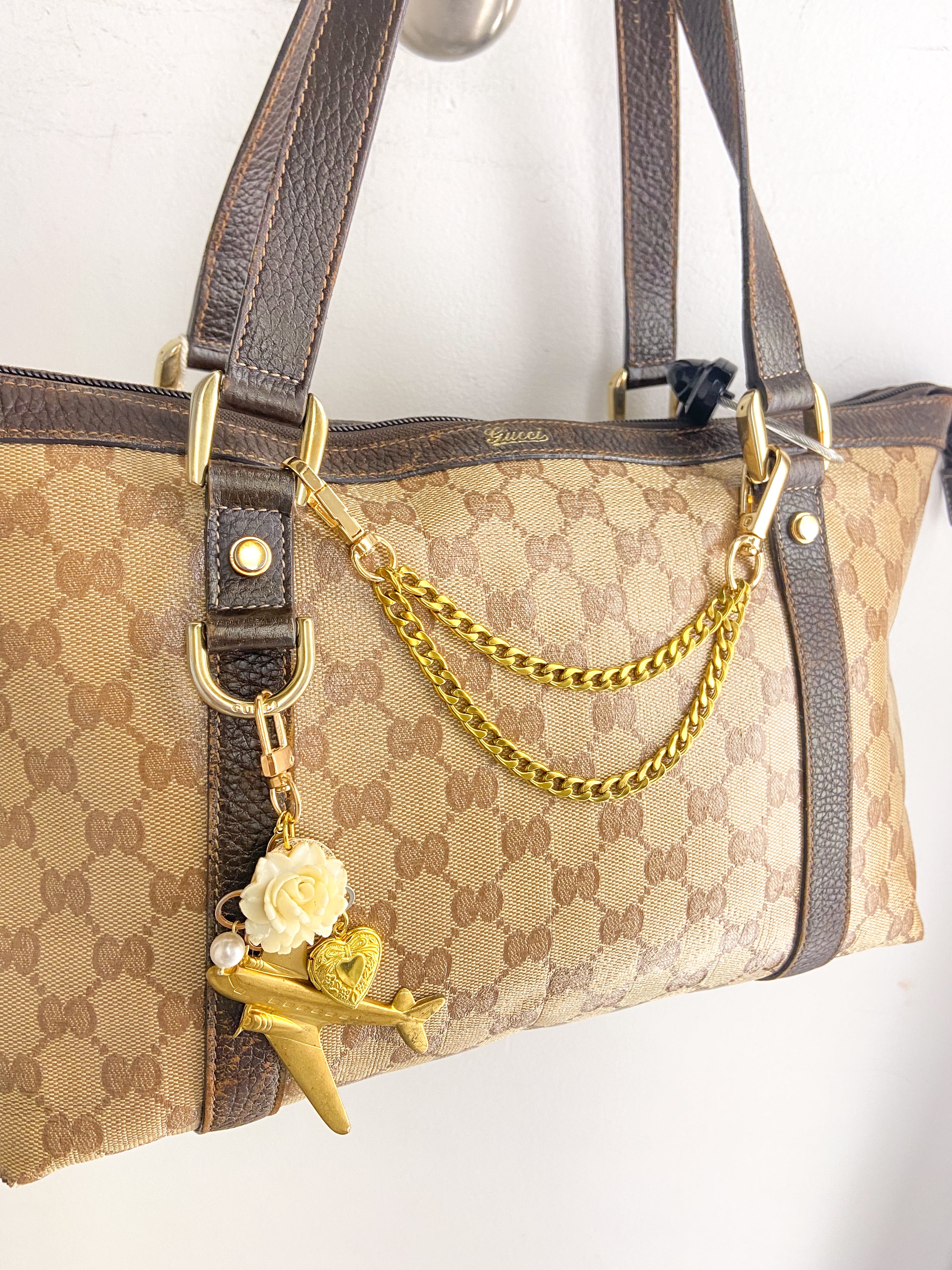 OOAK VINTAGE GUCCI AIRPLANE CHARM PURSE