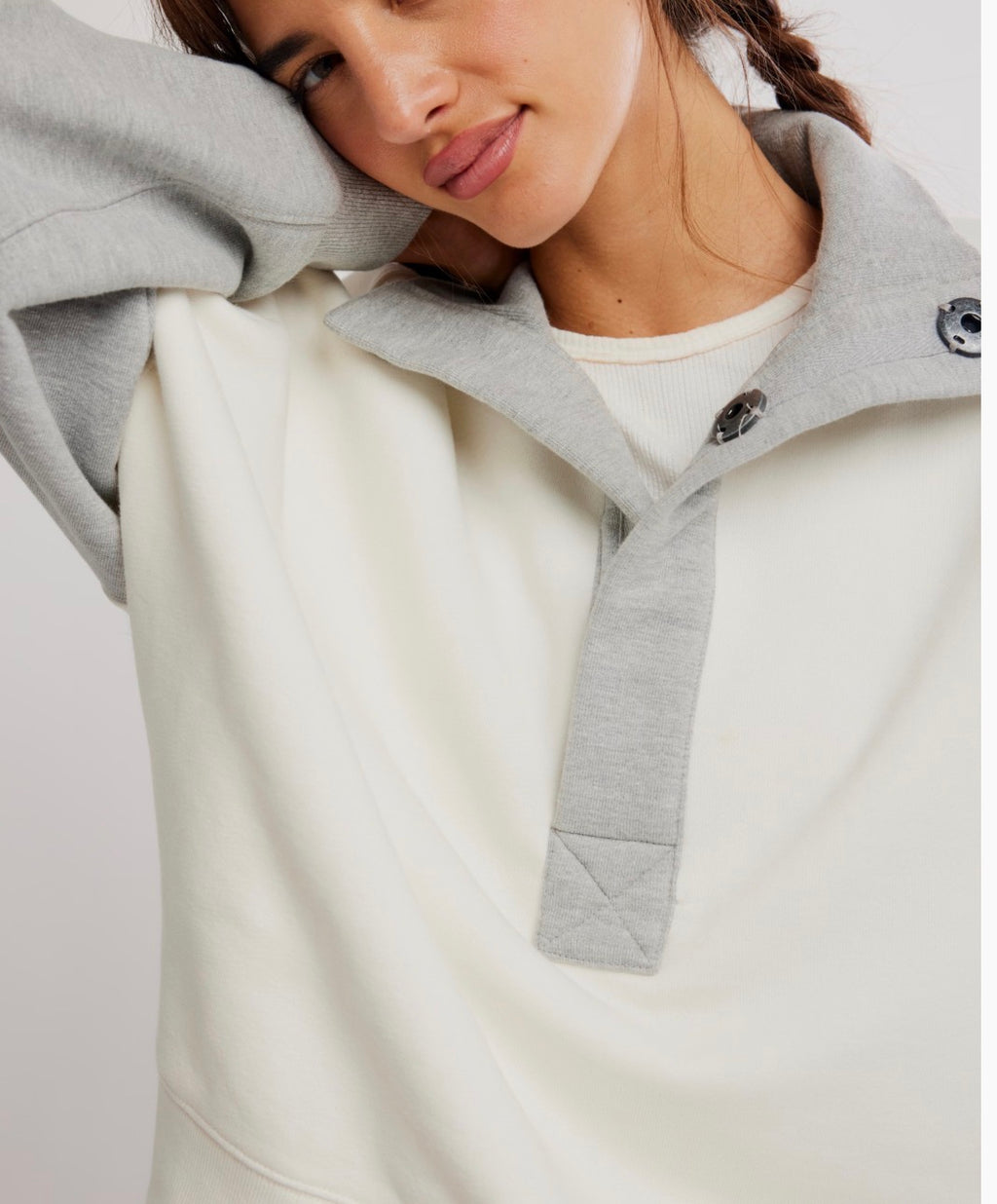 FREE PEOPLE COLORBLOCK TIMELESS PULLOVER