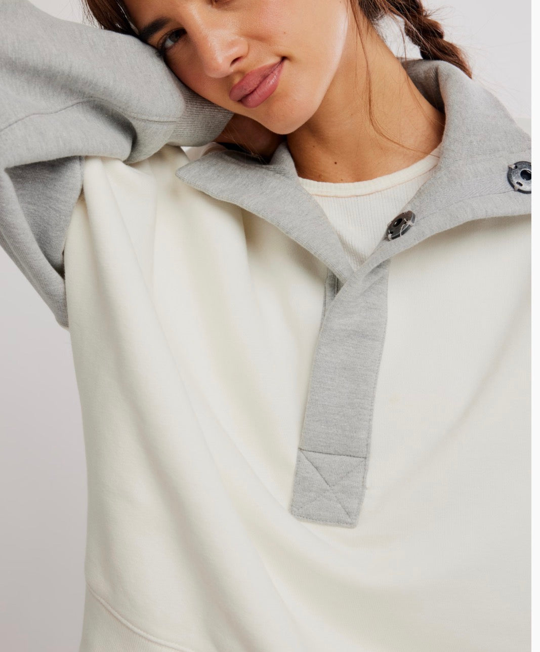 FREE PEOPLE COLORBLOCK TIMELESS PULLOVER