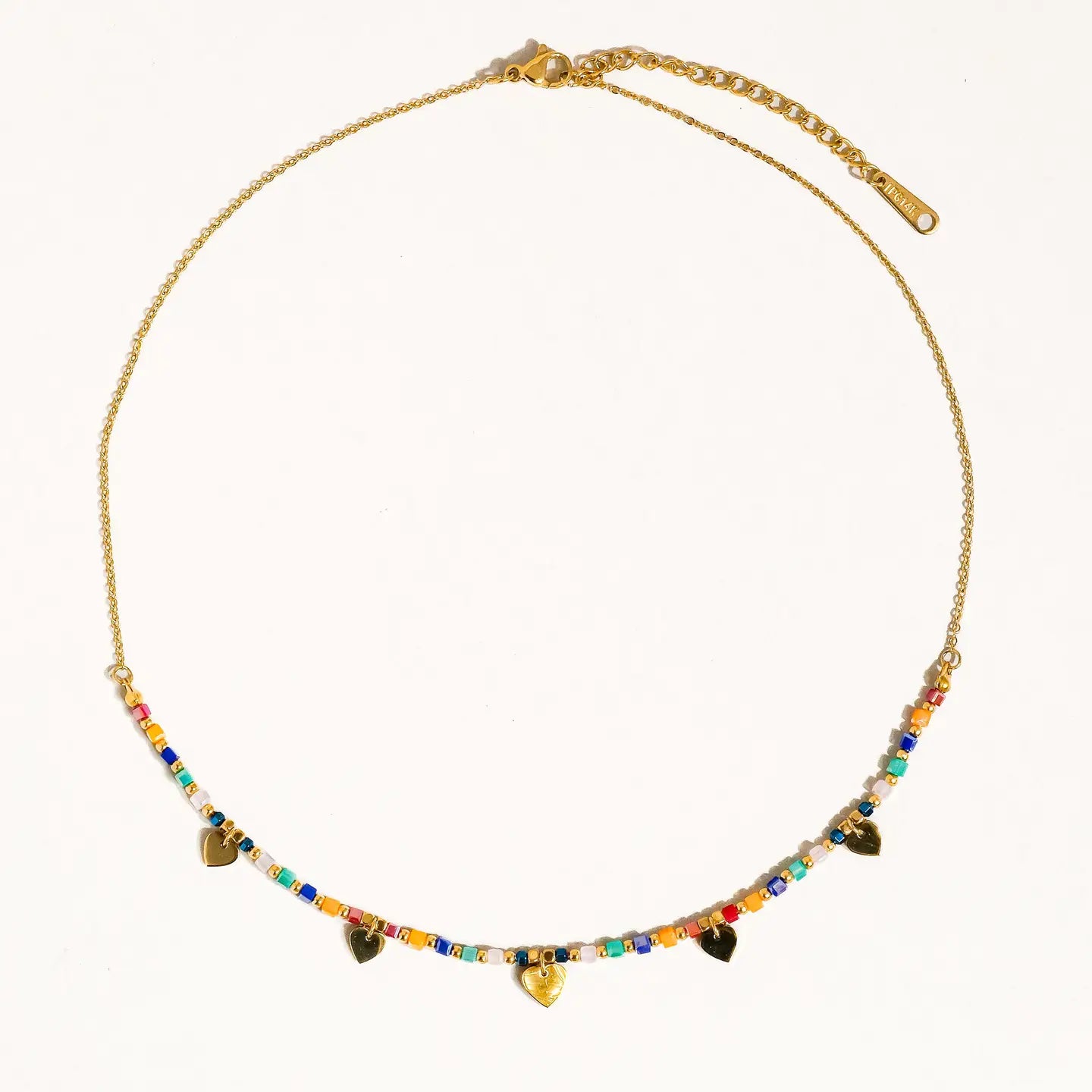 Archie 18K Gold Beaded Heart Necklace