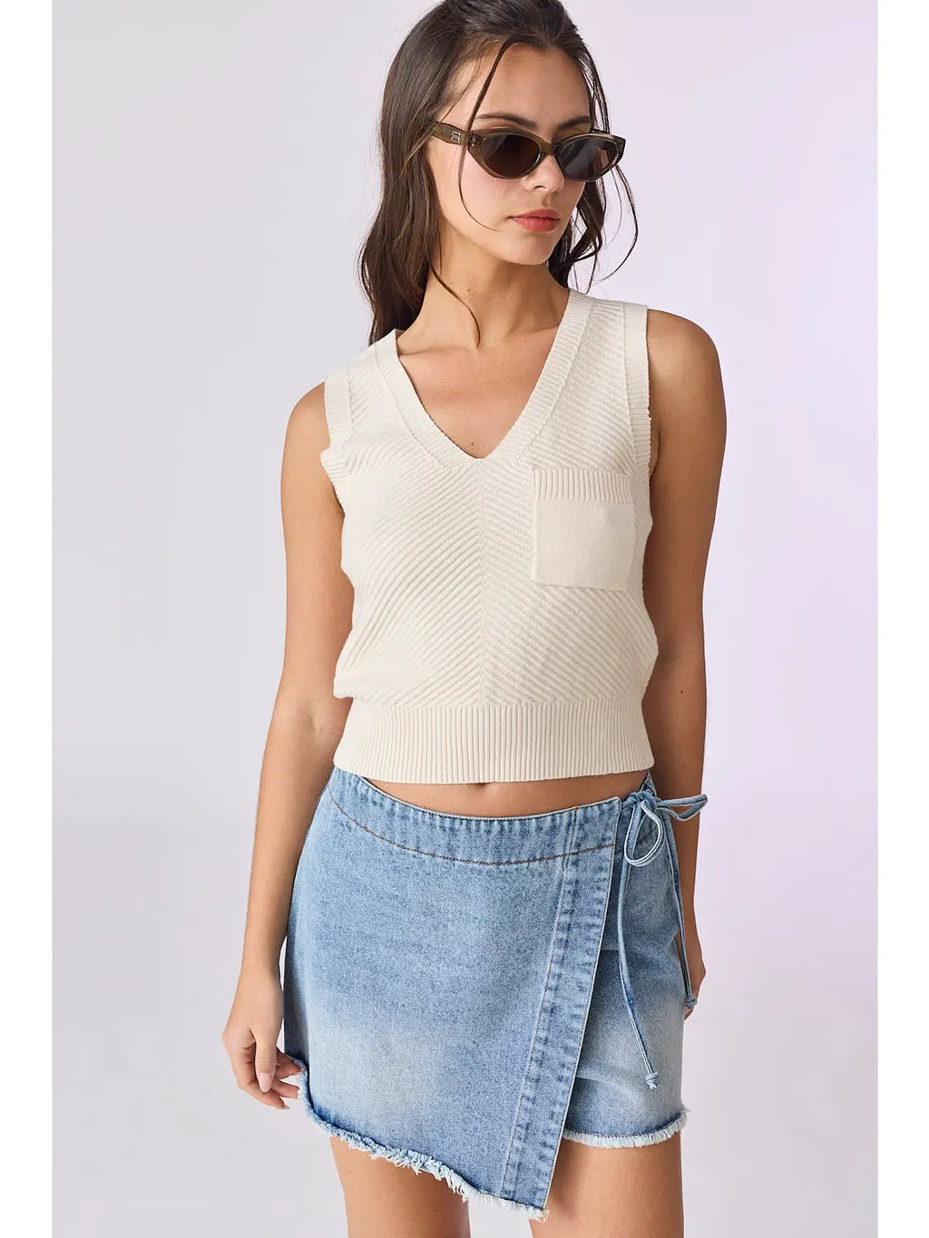 Hailey V-neck Front Pocket Tank Top